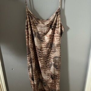 SHEIN Brown Ruched Slip Dress